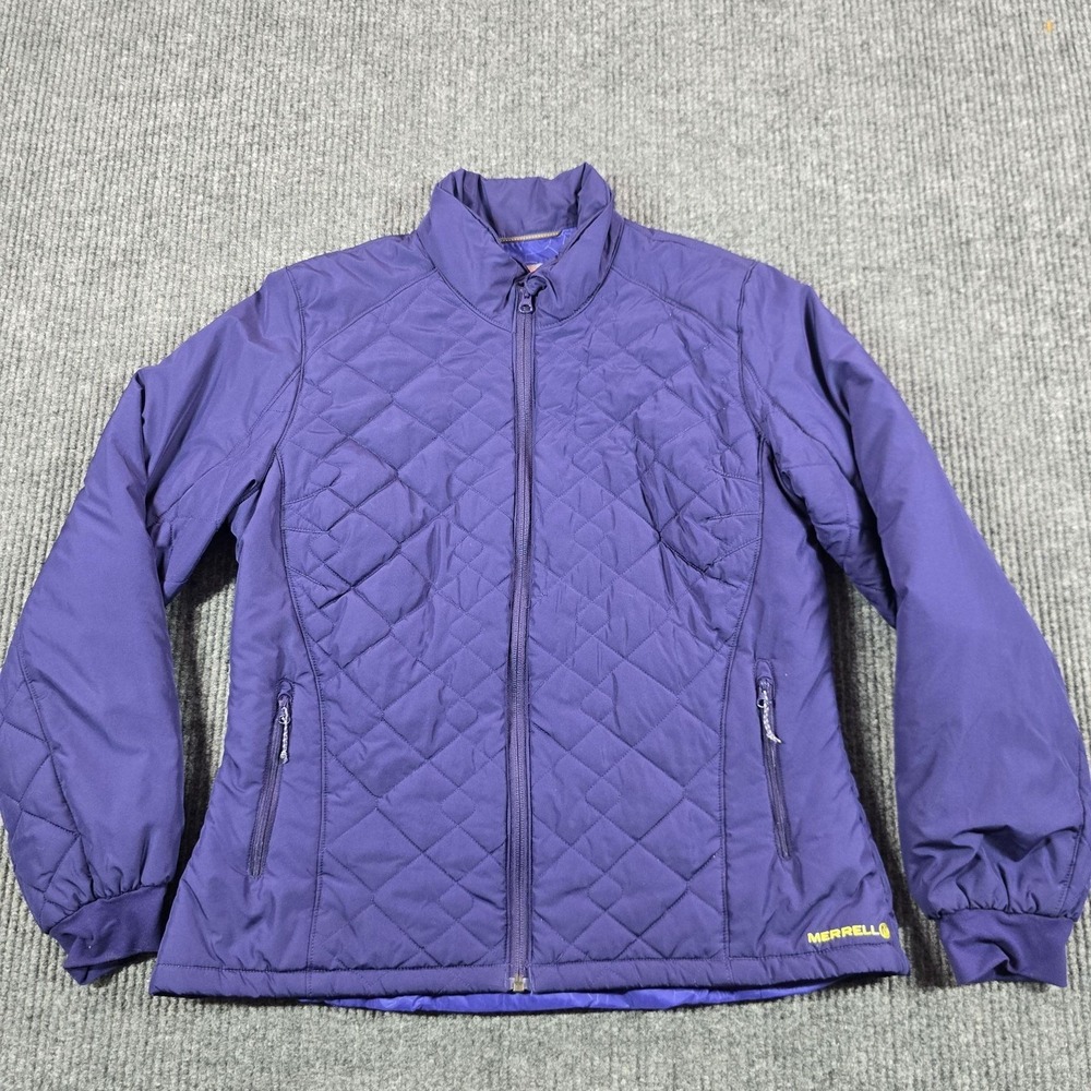 Merrell Jacket Womens Large Purple Quilted Opti-Warm Full Zip Lightweight Warm